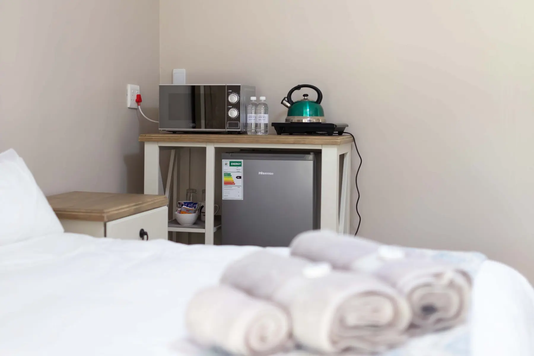 In-room refreshment facilities at Opstal Guestfarm